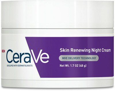 CeraVe Moisturizer Skin Renewing Night Face Cream with Peptides & Hyaluronic Acid for All Skin Types 1.7 Oz