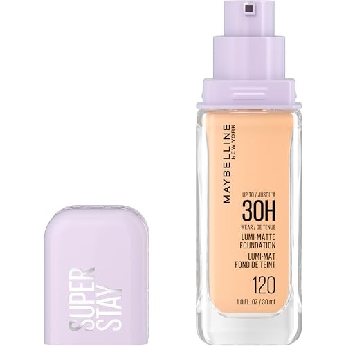 Maybelline Super Stay up to 30HR Wear Lumi-Matte Liquid Foundation - 120 - 1 Fl Oz: Noncomedogenic & Vegan Formula