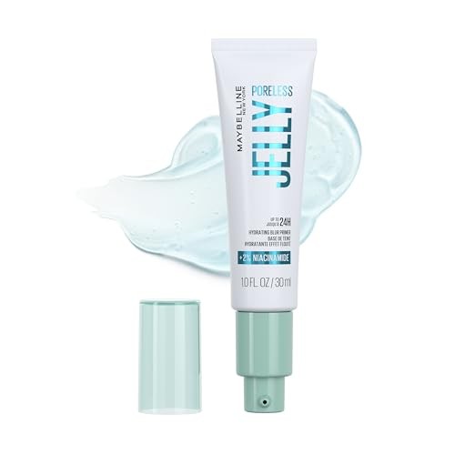 Maybelline Poreless Jelly Hydrating Blur Face Primer with Niacinamide: Smoothing Makeup Gel, 1 Fl Oz