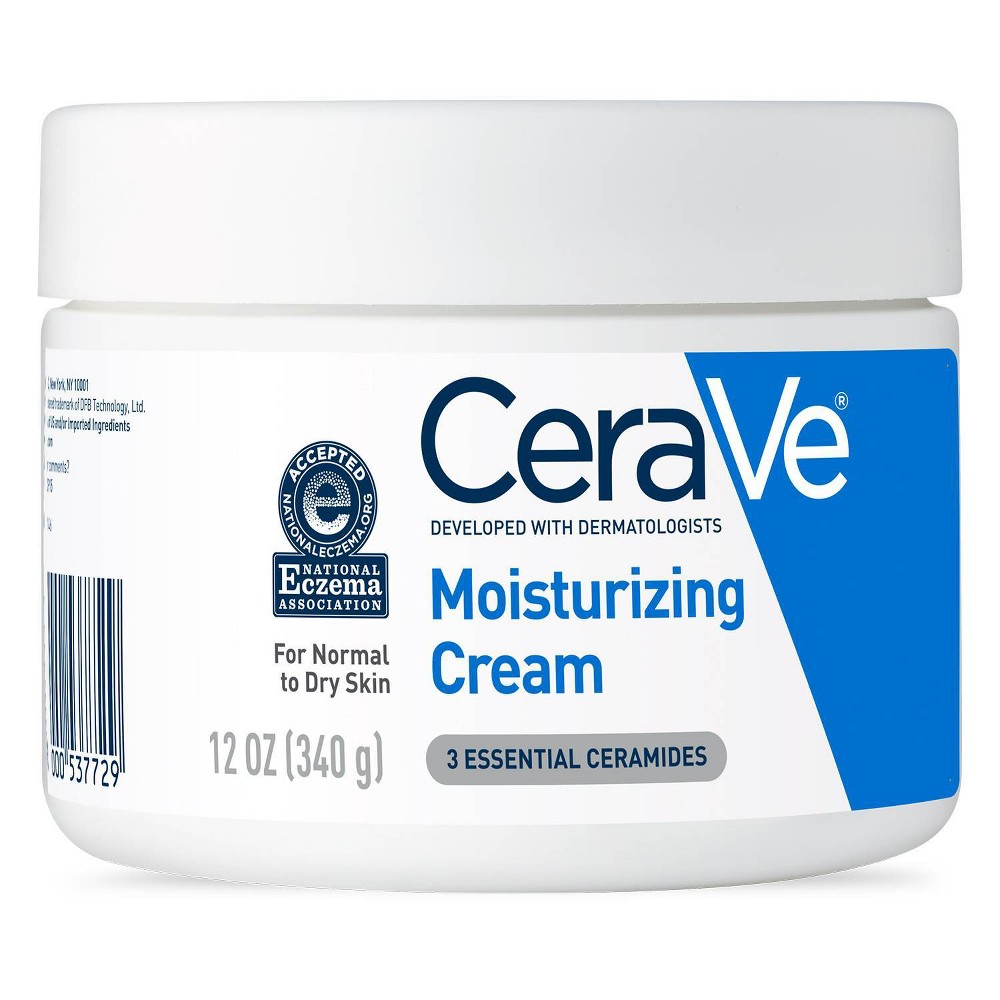 CeraVe Moisturizing Face & Body Cream for Normal to Dry Skin - 12 Fl Oz: Aluminum-Free, No Fragrance Added, Contains Hyaluronic Acid