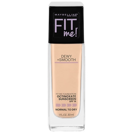Maybelline Fit Me Dewy + Smooth Liquid Foundation Makeup with SPF 18  Classic Ivory  1 Fl. Oz