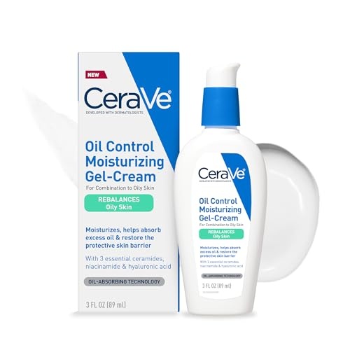 CeraVe Oil Control Face Gel Cream - 3 Fl Oz: Contains Niacinamide, with Ceramides, for Normal & Combination Skin