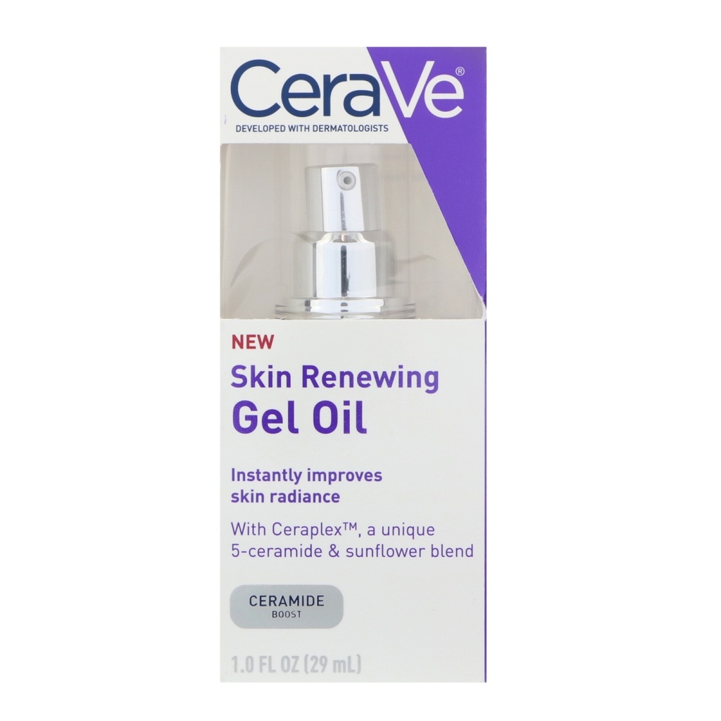 CeraVe Skin Renewing Gel Oil Face Moisturizer with Ceramides, 1 Oz 