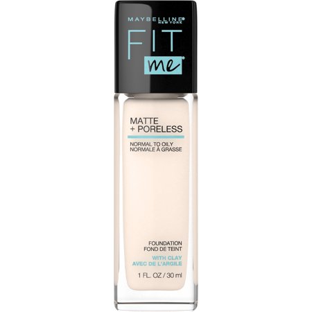 Maybelline Fit Me Matte + Poreless Liquid Foundation Makeup  Fair Porcelain  1 Fl Oz