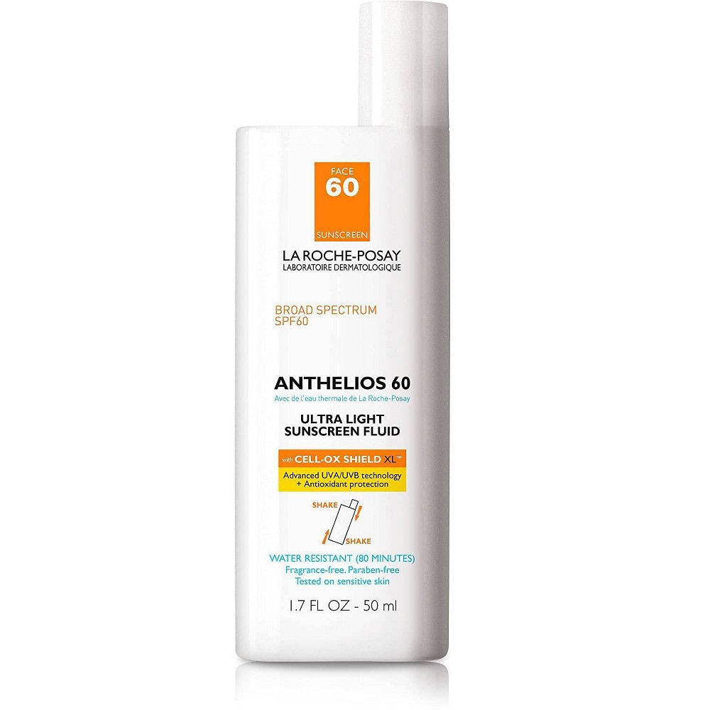 La Roche Posay Anthelios Ultra-Light Fluid Face Sunscreen Lotion Oxybenzone-Free - SPF 60 - Travel Size - 1.7 Fl Oz