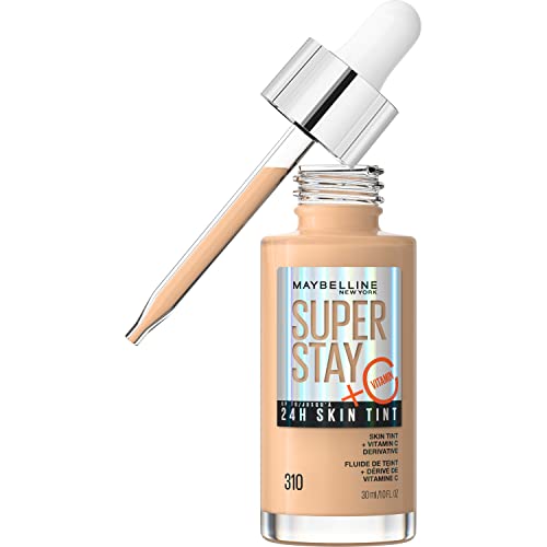 Maybelline Super Stay 24HR Skin Tint Foundation Serum with Vitamin C - 310 - 1 Fl Oz: Noncomedogenic Vegan Liquid