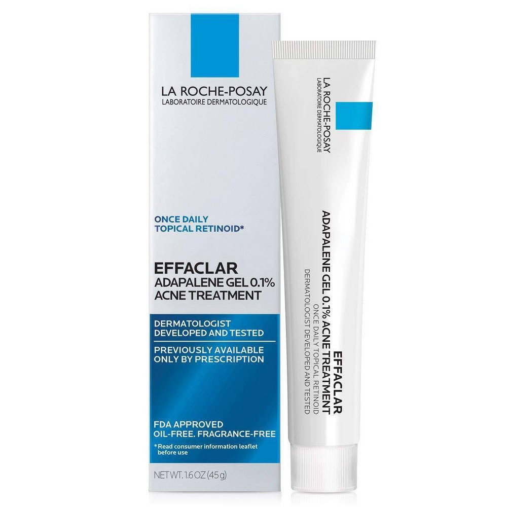 La Roche Posay Unscented Effaclar Adapalene Topical Retinoid Oil Free Acne Treatment - 1.6oz: for Oily, Combination, Acne-Prone Skin
