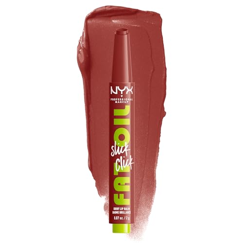 NYX Professional Makeup Fat Oil Slick Click Tinted Lip Balm - Going Viral - 0.07oz: Moisturizing, Brightening, Nourishing