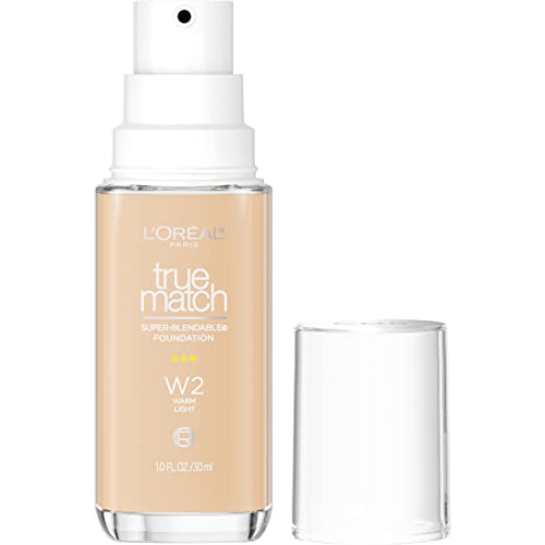 L'Oreal Paris True Match Super Blendable Foundation - W2 - 1 Fl Oz: Medium Coverage, Liquid, Finish, Alcohol-Free
