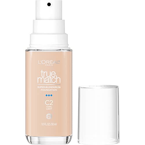 L'Oreal Paris True Match Super Blendable Foundation - C2 - 1 Fl Oz: Medium Coverage, Finish, Alcohol-Free, for All Skin Types