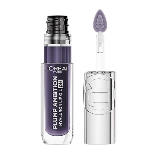 L'Oreal Paris Plump Ambition Hyaluron PH Lip Oil Plumping Lip Gloss -Berry Noir TONO 090 PH