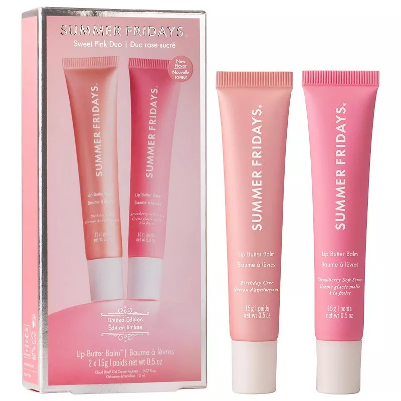 Summer Fridays Sweet Pink Lip Butter Balm Birthday Duo in Beauty: Multi