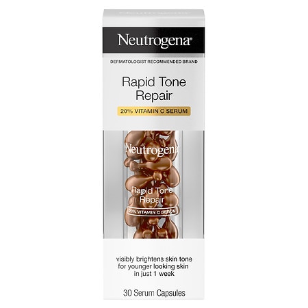 Neutrogena, Rapid Tone Repair 20% Vitamin C Serum Capsules, 30 Count (Case of 3)