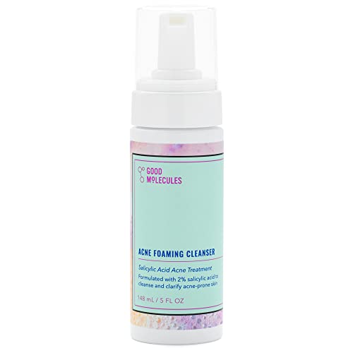 Good Molecules Acne Foaming Cleanser - Foam Anti-Acne Face Wash with Salicylic Acid BHA for Breakouts - Skincare for Face with Aloe and Witch Hazel