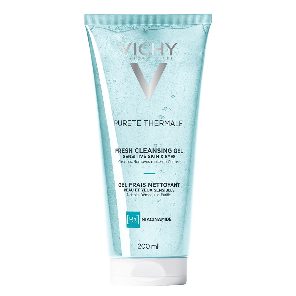 Vichy Purete Thermale Fresh Cleansing Gel - 6.76 Fl Oz: Paraben-Free, Alcohol-Free, Suitable for Sensitive Skin