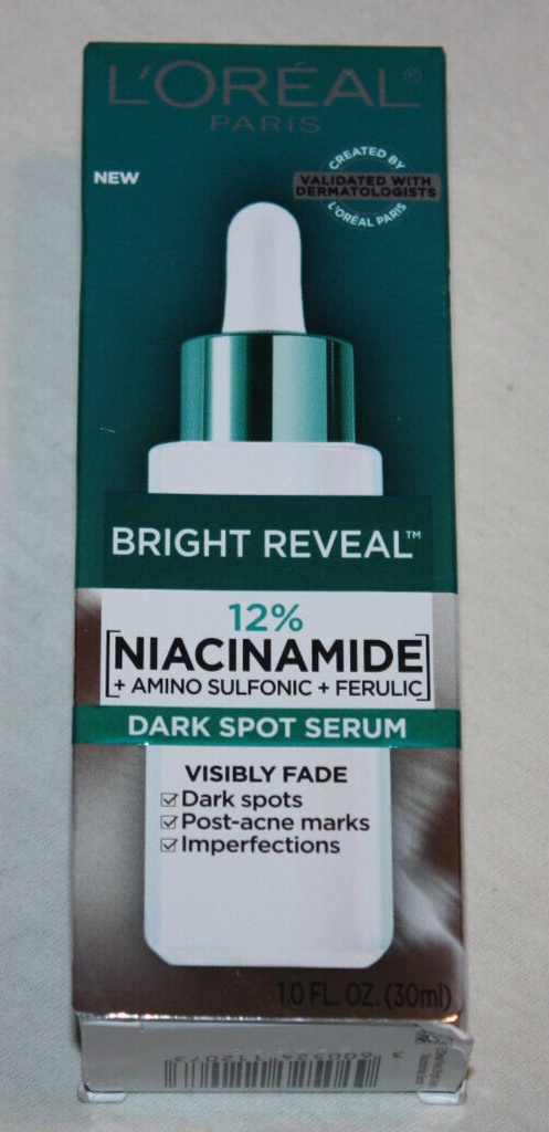 L'Oreal Paris Bright Reveal 12% Niacinamide Dark Spot Serum - 1 Floz: Paraben-Free, Mineral Oil-Free, Unscented