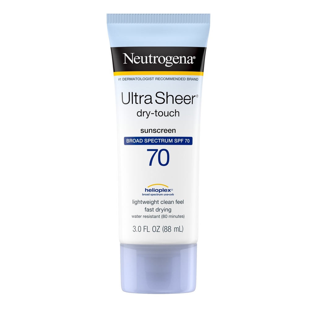 Neutrogena Ultra Sheer Dry Touch Sunscreen Lotion, SPF 70 - 3 Fl Oz: Noncomedogenic, PABA-Free, Face & Body Use