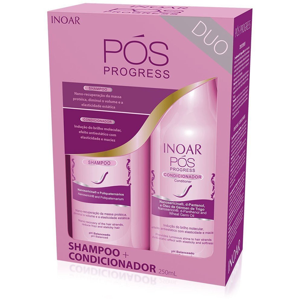 Inoar Pos Progress Shampoo + Conditioner Kit (8.4oz/250ml X 2)
