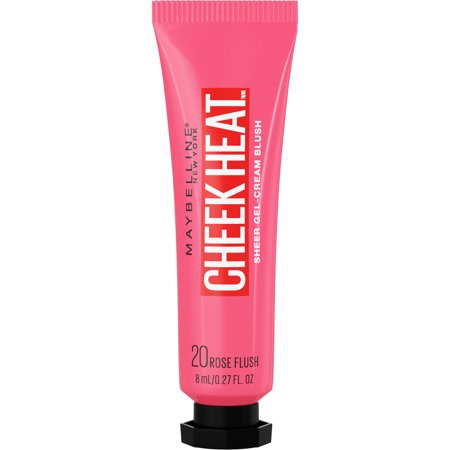 Maybelline Cheek Heat Gel-Cream Blush Makeup  Lightweight  Breathable Feel  Sheer Flush of Color  Natural-Looking  Dewy Finish  Oil-Free  Rose Flush  