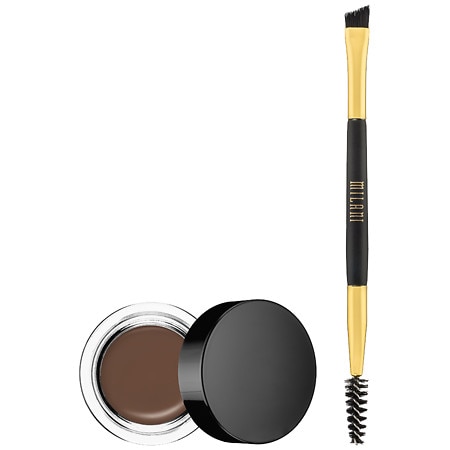 Milani Stay Put Waterproof Brow Color - Dark Brown - 0.09oz: Matte Cream, Aluminum-Free, Paraben-Free, Includes Cosmetic Brush