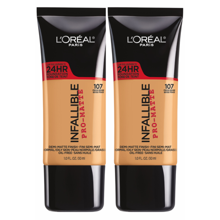 L Oreal Paris Infallible Pro-Matte Liquid Foundation Makeup  107 Fresh Beige  1 Fl Oz