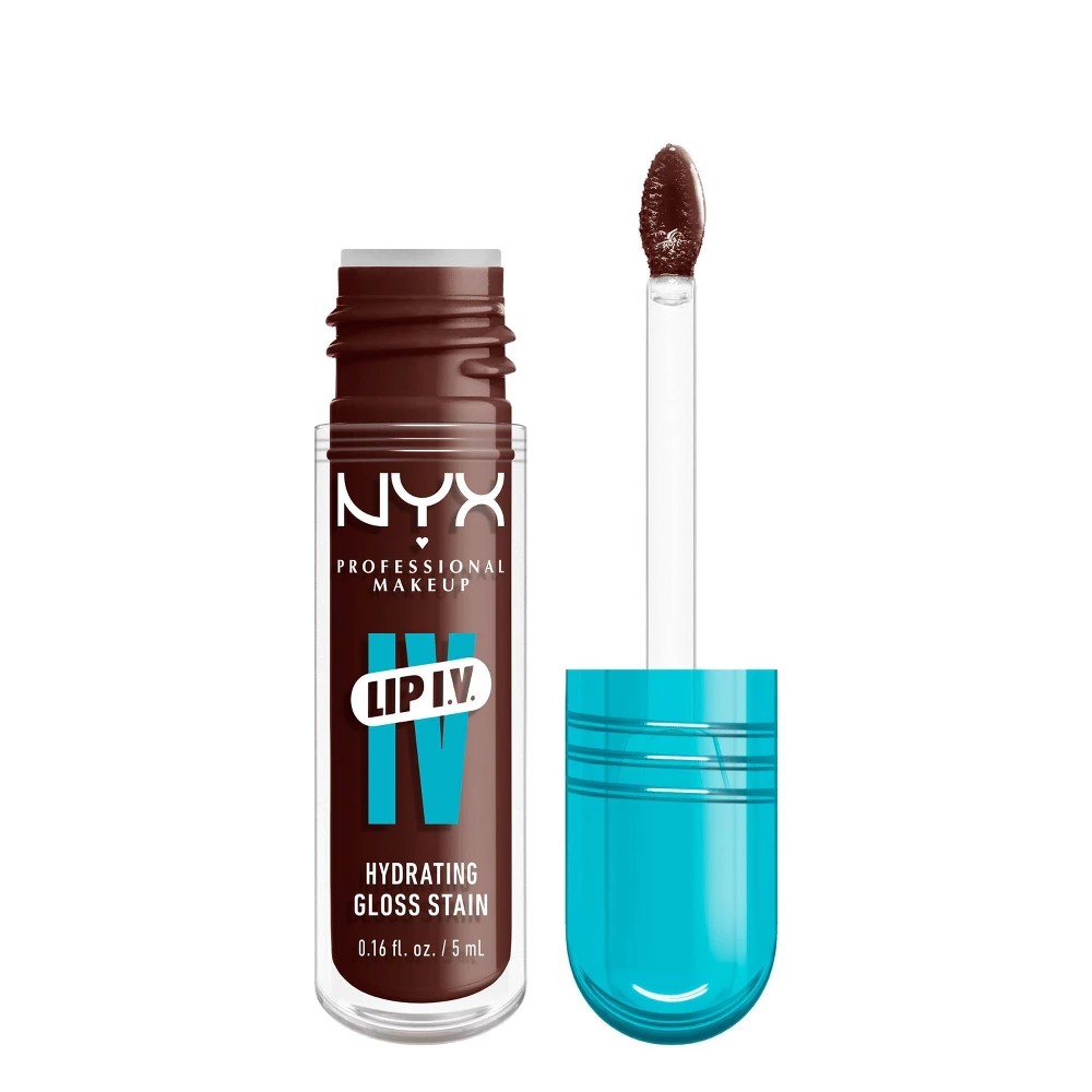 NYX Professional Makeup Lip IV Hydrating Lip Gloss Stain - Mocha Me Wet - 0.16 Fl Oz