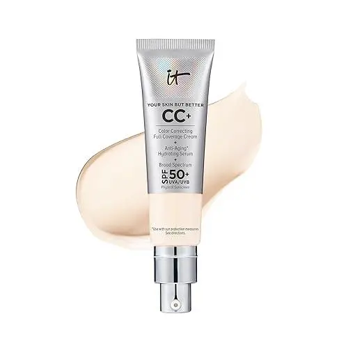 IT Cosmetics CC+ Cream Full Coverage Color Correcting Foundation with SPF 50+ Fair Porcelain 1.08 Oz / 32 ML