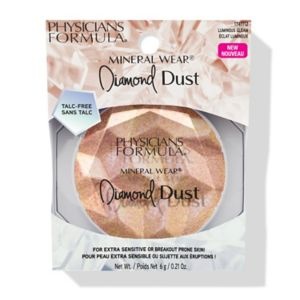 Physicians Formula Mineral Wear Diamond Glow Dust Powder: Hypoallergenic Vegan Face Highlighter, Pressed, 0.21oz