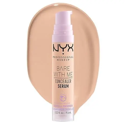 NYX Professional Makeup Bare with Me Serum Concealer - 0.32 Fl Oz - 02 Light: Face Application, Buildable Coverage, Cream Form, Contains Green Tea