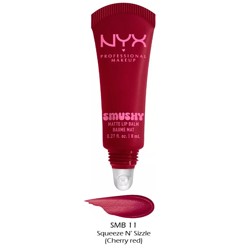 NYX Professional Makeup Smushy Soft Matte Tinted Lip Balm - Squeeze N' Sizzle - 0.27 Fl Oz: Brightening, Tube, Single