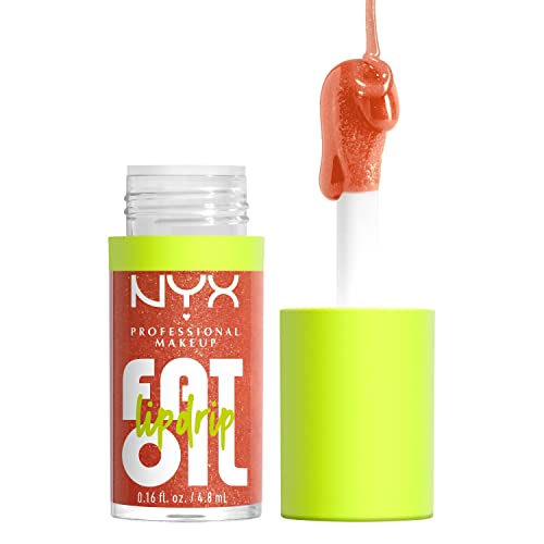 NYX Professional Makeup Fat Oil Lip Drip Lip Gloss - Follow Back - 0.16 Fl Oz: Shimmering Warm Nude Shine