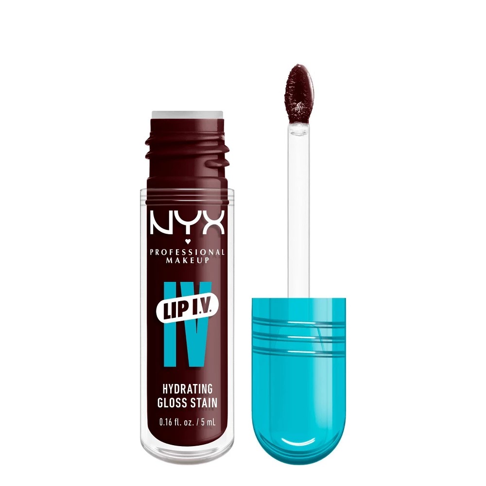 NYX Professional Makeup Lip IV Hydrating Lip Gloss Stain - Water Bout Wine - 0.16 Fl Oz