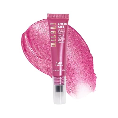 Milani Cheek Kiss Liquid Blush + Glow - Rosalia - 0.33 Fl Oz: Vegan, Buildable, Shimmer Finish, Vitamin E Enriched