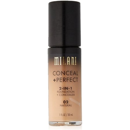 Milani Conceal + Perfect 2-in-1 Foundation + Concealer - 02 - 1 Fl Oz: Paraben-Free, Aluminum-Free Formula