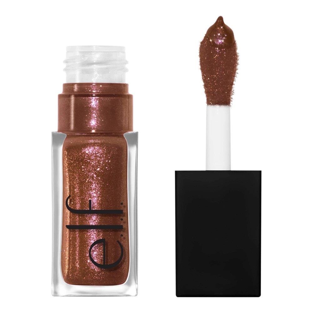 E.l.f. Glow Reviver Lip Oil Glimmer - Chocoluxe - 0.25 Fl Oz: Moisturizing, Paraben-Free, Vegan, Gloss Finish