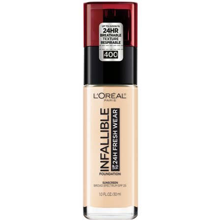 L'Oreal Paris Infallible 32HR Fresh Wear Foundation with SPF 25 - 400 Pearl - 1 Fl Oz