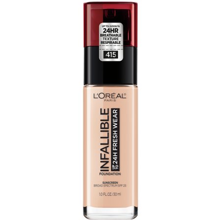 L'Oreal Paris Infallible 32HR Fresh Wear Foundation with SPF 25 - 415 Rose Ivory - 1 Fl Oz