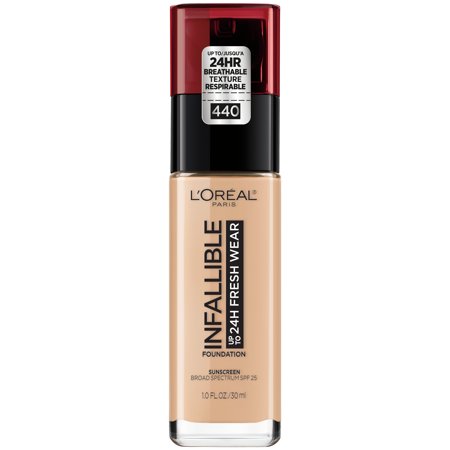 L Oreal Paris Infallible Fresh Wear 32 Hr Liquid Foundation Makeup  440 Natural  1 Oz