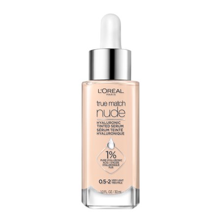 L'Oreal Paris True Match Hyaluronic Tinted Serum Makeup Skincare Hybrid - 0.5-2 Very Light - 1 Fl Oz: Buildable Coverage, Radiant Finish