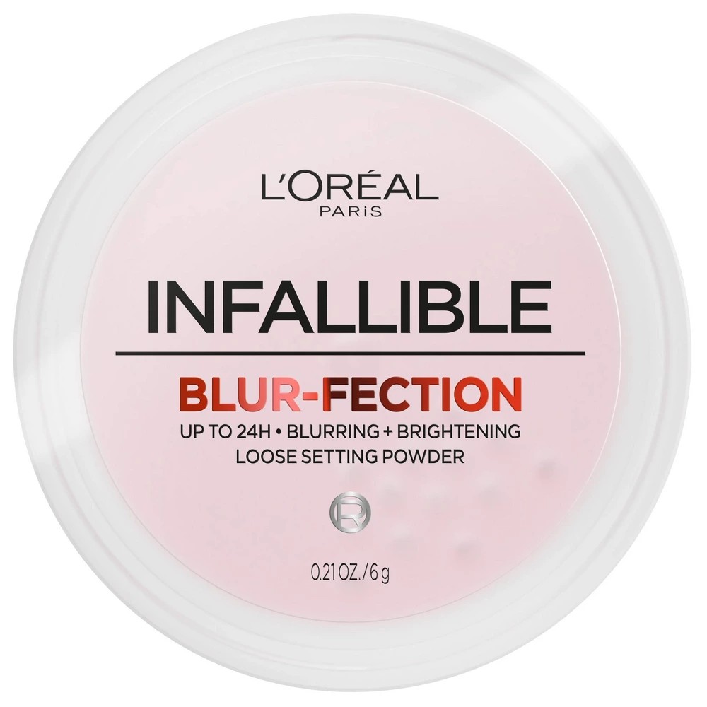 L'Oreal Paris Infallible Blur-fection Longwear Loose Setting Powder - Brightening Light Pink - 0.21oz