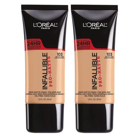 L Oreal Paris Infallible Pro-Matte Blendable Foundation  Oil Free  103 Natural Buff  1 Fl. Oz