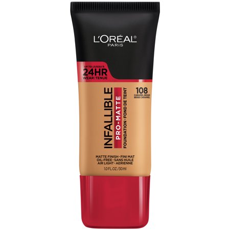 L Oreal Paris Infallible Pro-Matte Liquid Foundation Makeup  108 Caramel Beige  1 Fl Oz