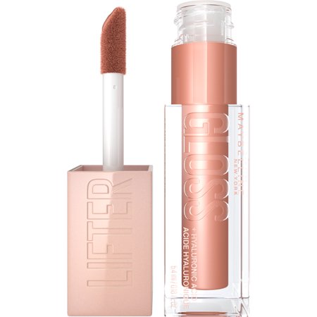 Maybelline Lifter Gloss Lip Gloss Makeup with Hyaluronic Acid  Stone  0.19 Oz